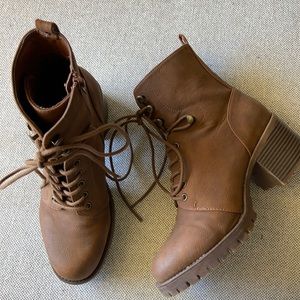 Universal Thread Cognac Heeled Combat Boots